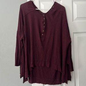 Free People | Flowy Shirt Tunic Top | Purple M
